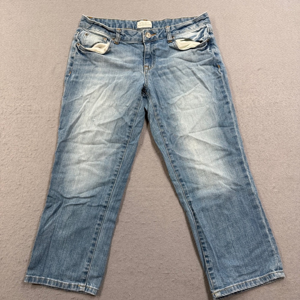 Aeropostale Capris Jeans Women's 7/8 Blue Denim Light Wash Straight Leg Relaxed